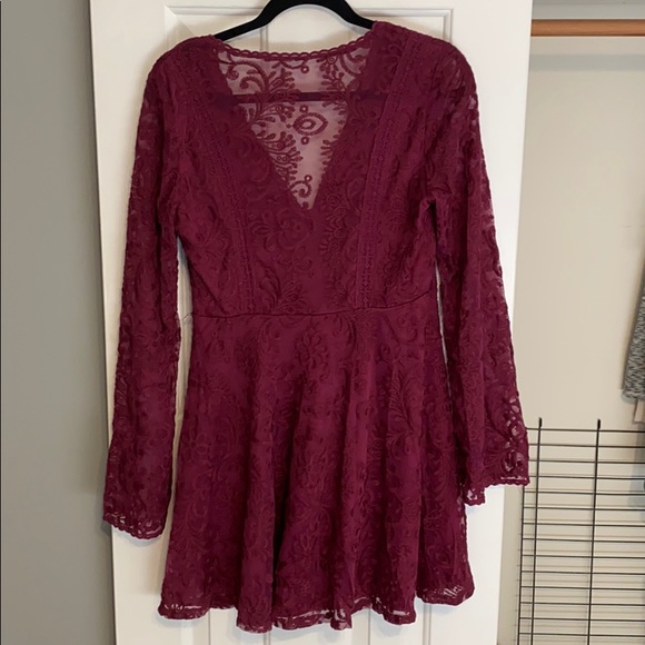 Purple Lace Cocktail Dress - Picture 2 of 3